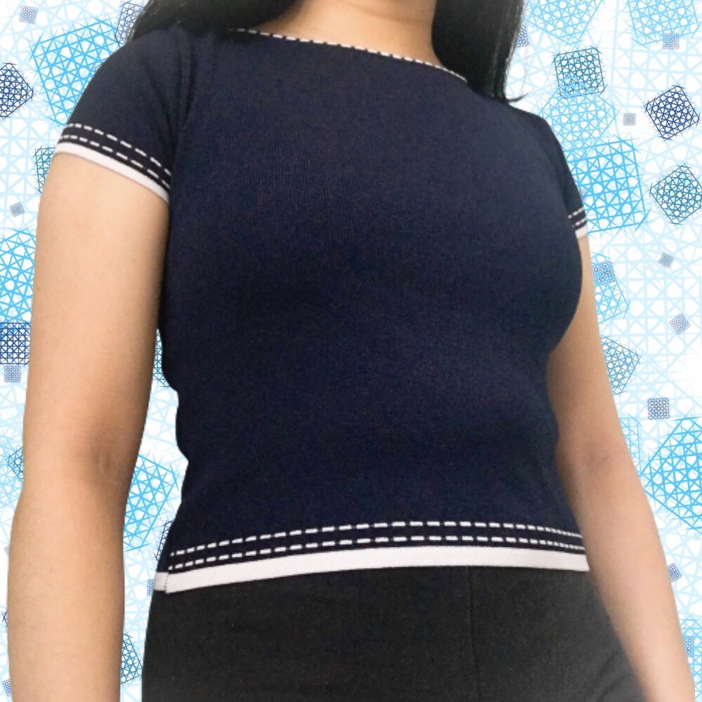 Dark Blue Stretchy Crop Top